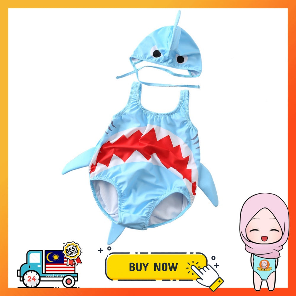 BIBISWIM Shark Swim Cap Set