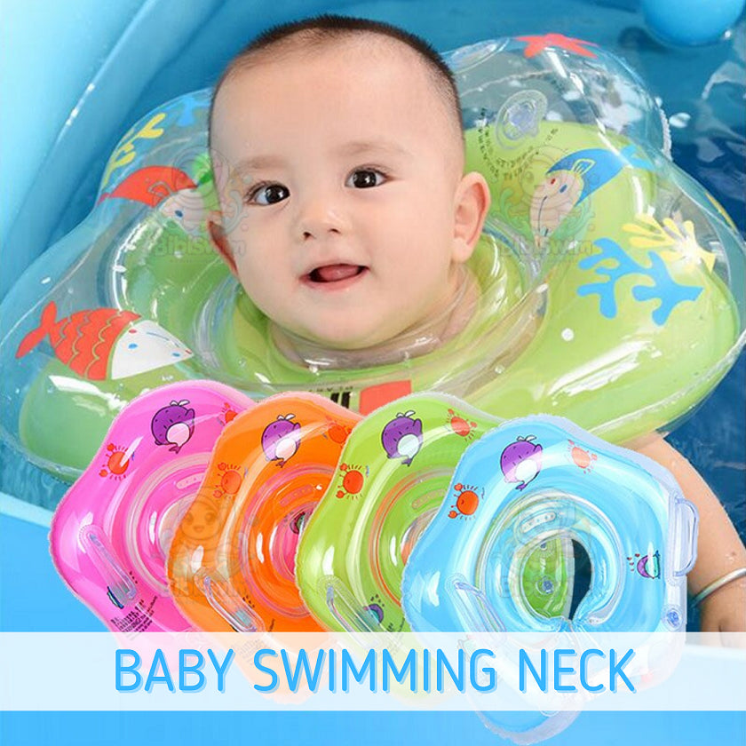 BIBISWIM Inflatable Baby Neck Float | Newborn Infant Swimming Safety Ring