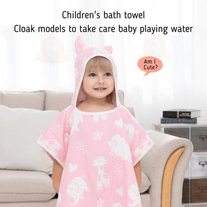 BIBISWIM Kids Hooded Bath Towel | Baby Bathrobe & Beach Towel
