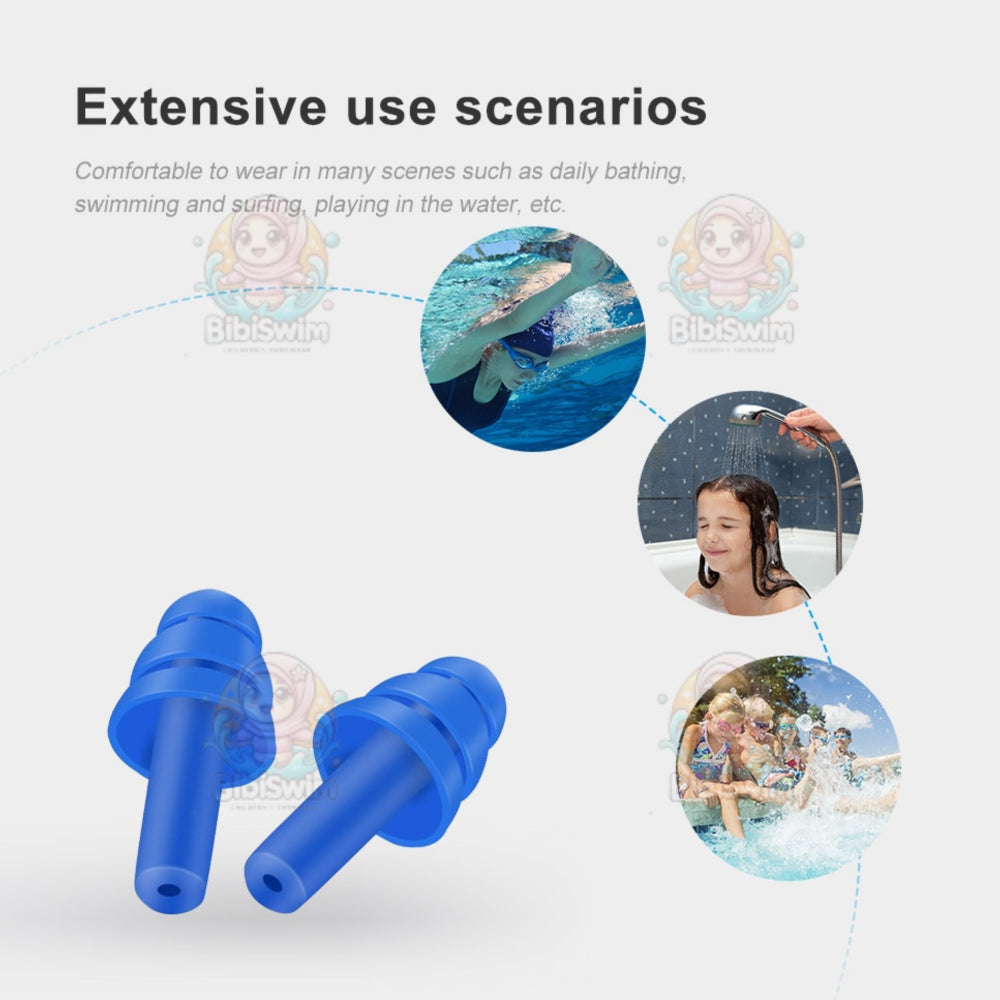 BIBISWIM Silicone Baby Ear Plugs for Swimming & Sleeping | Anti-Noise with Case