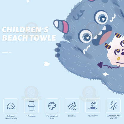 BIBISWIM Kids Hooded Bath Towel | Baby Bathrobe & Beach Towel