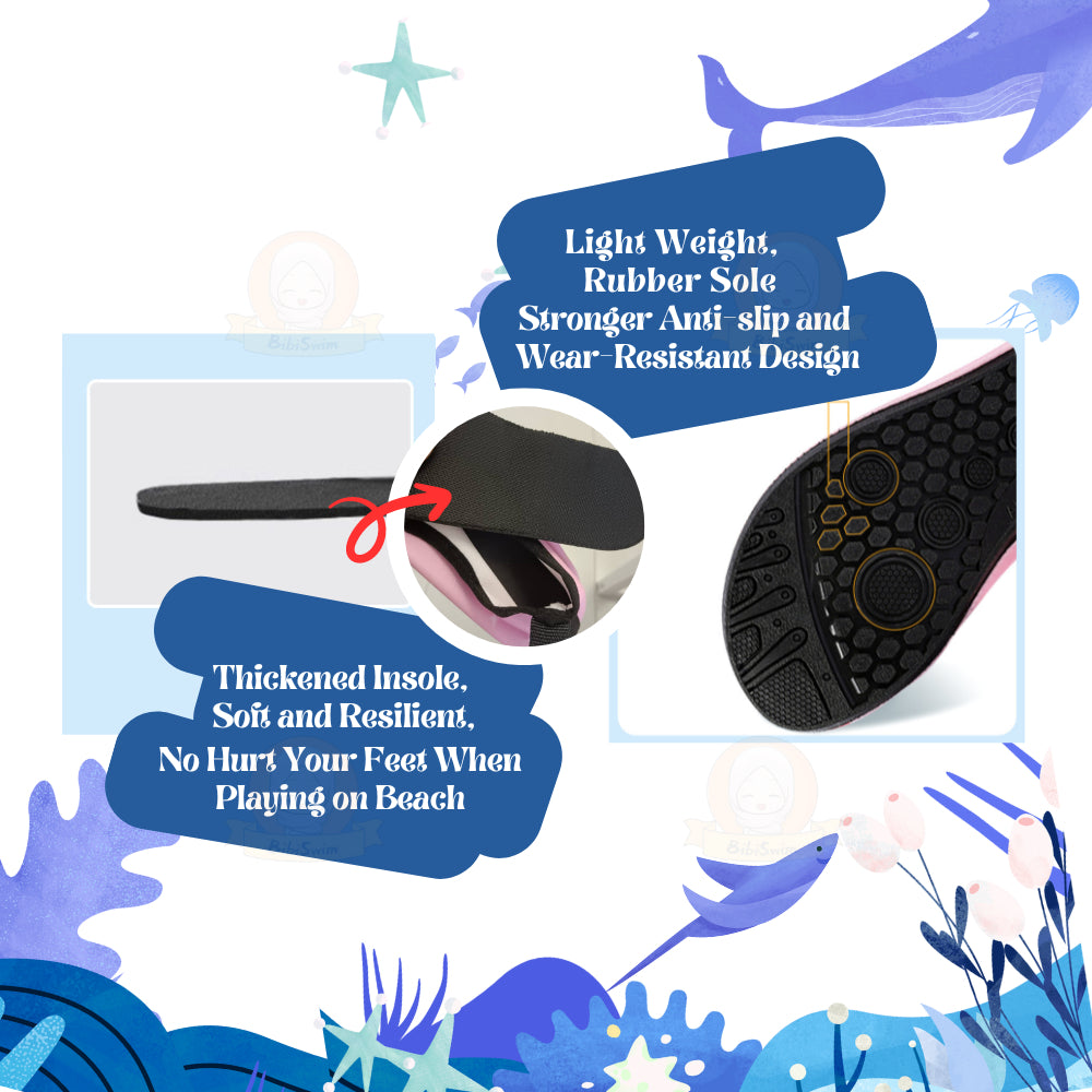 BIBISWIM Kids Swimming & Beach Shoes | Kasut Renang Budak
