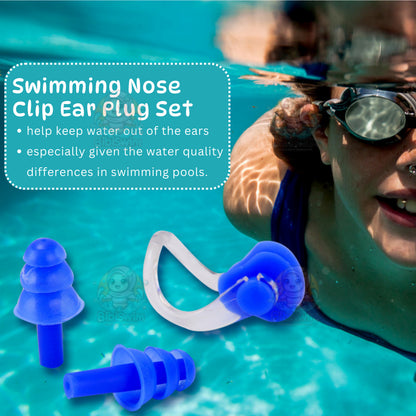 BIBISWIM Silicone Ear Plugs & Nose Clip for Swimming, Diving & Surfing