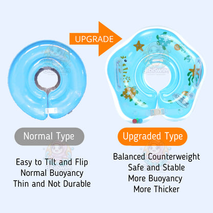 BIBISWIM Inflatable Baby Neck Float | Newborn Infant Swimming Safety Ring