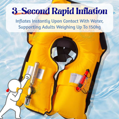 BIBISWIM Inflatable Life Jacket for Adults | Swimming, Fishing & Water Sports