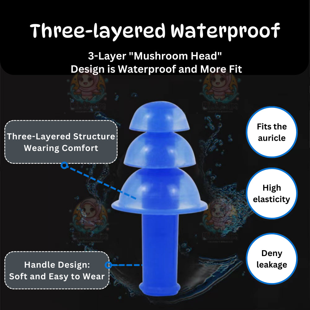 BIBISWIM Silicone Ear Plugs & Nose Clip for Swimming, Diving & Surfing