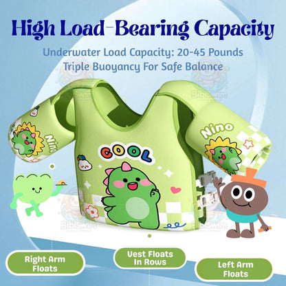 BIBISWIM Kids Swimming Vest | Safety Life Jacket Arm & Chest Float