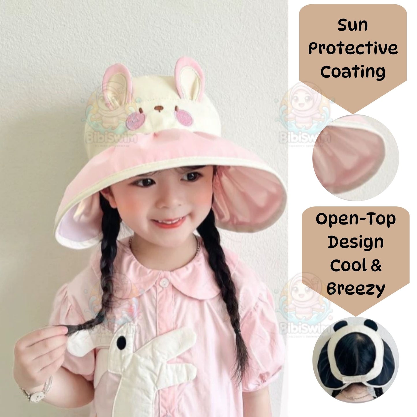 BIBISWIM Baby Bucket Hat Kids Sun Hat Boys Girls Outdoor Hat Sun Protection Cap Fisherman Beach Hat