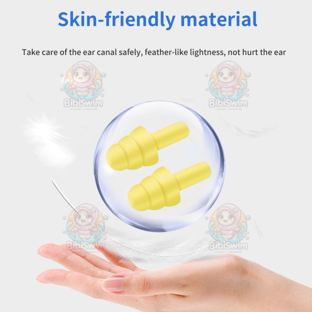 BIBISWIM Silicone Baby Ear Plugs for Swimming & Sleeping | Anti-Noise with Case
