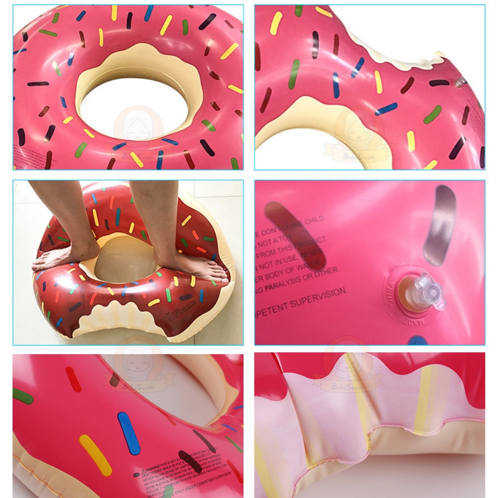 BIBISWIM Donut Swim Ring | Inflatable Pool Float for Kids & Adults