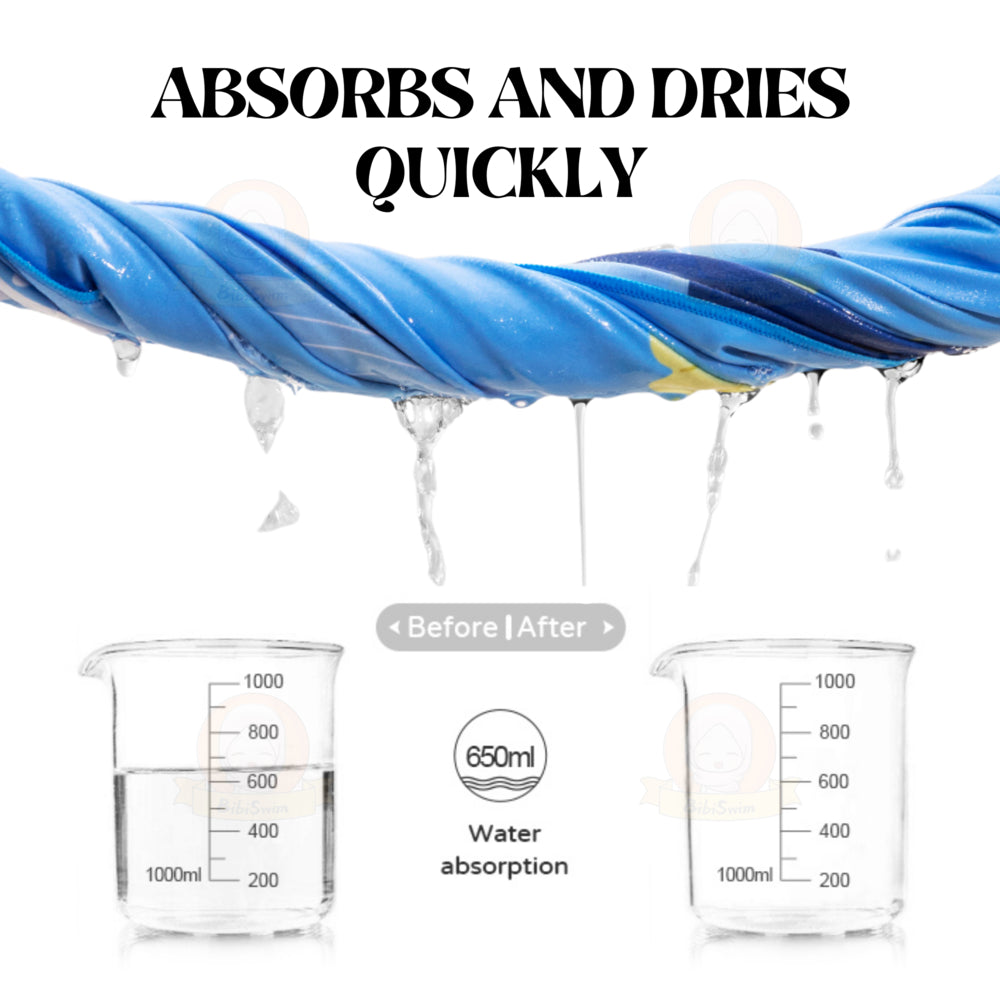 BIBISWIM Kids Hooded Bath Towel | Baby Bathrobe & Beach Towel