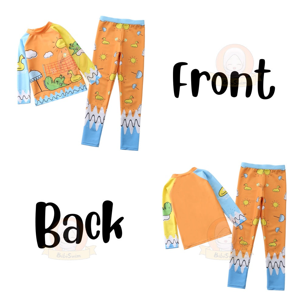BIBISWIM Boys Shark Rash Guard Set