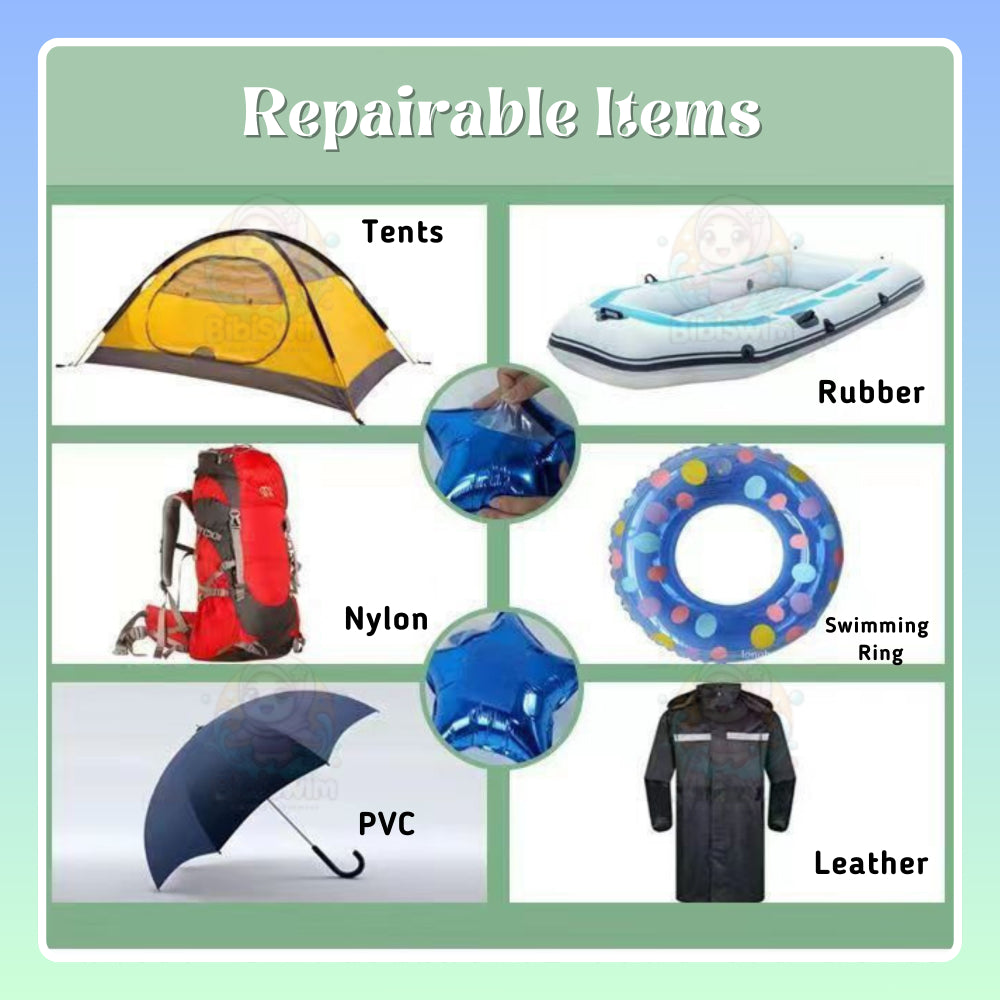 BIBISWIM Transparent PVC Repair Patch Kit for Inflatable Pool & Toys
