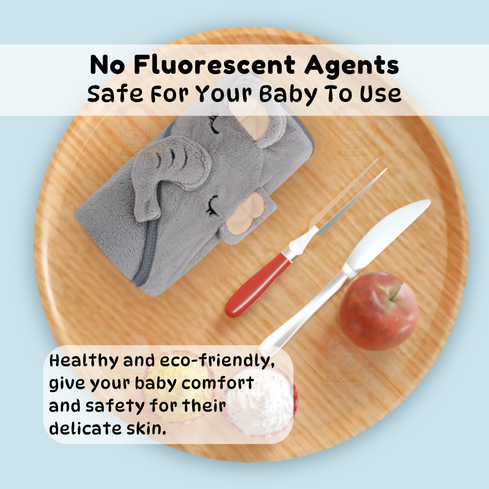 BIBISWIM Kids Hooded Towel | Baby Bath & Shower Towel Blanket