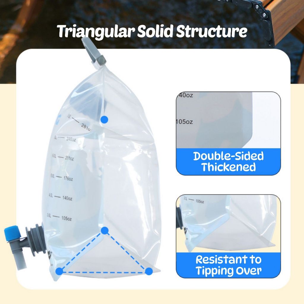 BIBISWIM 20L Foldable Water Bag | Portable Collapsible Drinking & Storage Bag