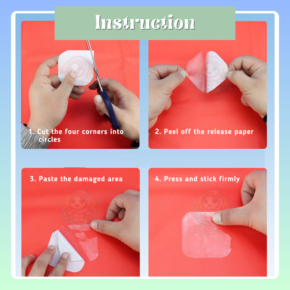 BIBISWIM Transparent PVC Repair Patch Kit for Inflatable Pool & Toys