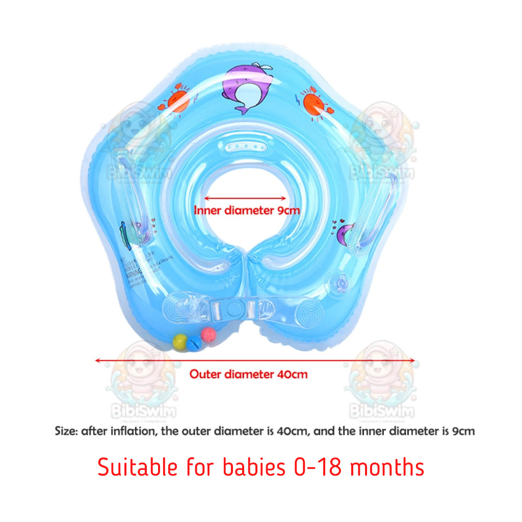 BIBISWIM Inflatable Baby Neck Float | Newborn Infant Swimming Safety Ring