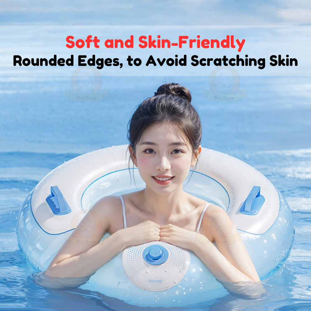 BIBISWIM Self-Inflating Swim Ring | Inflatable Pool Float for Kids & Adults
