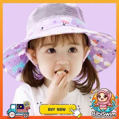 BIBISWIM Baby Bucket Hat Kids Sun Hat Boys Girls Outdoor Hat Sun Protection Cap Fisherman Beach Hat