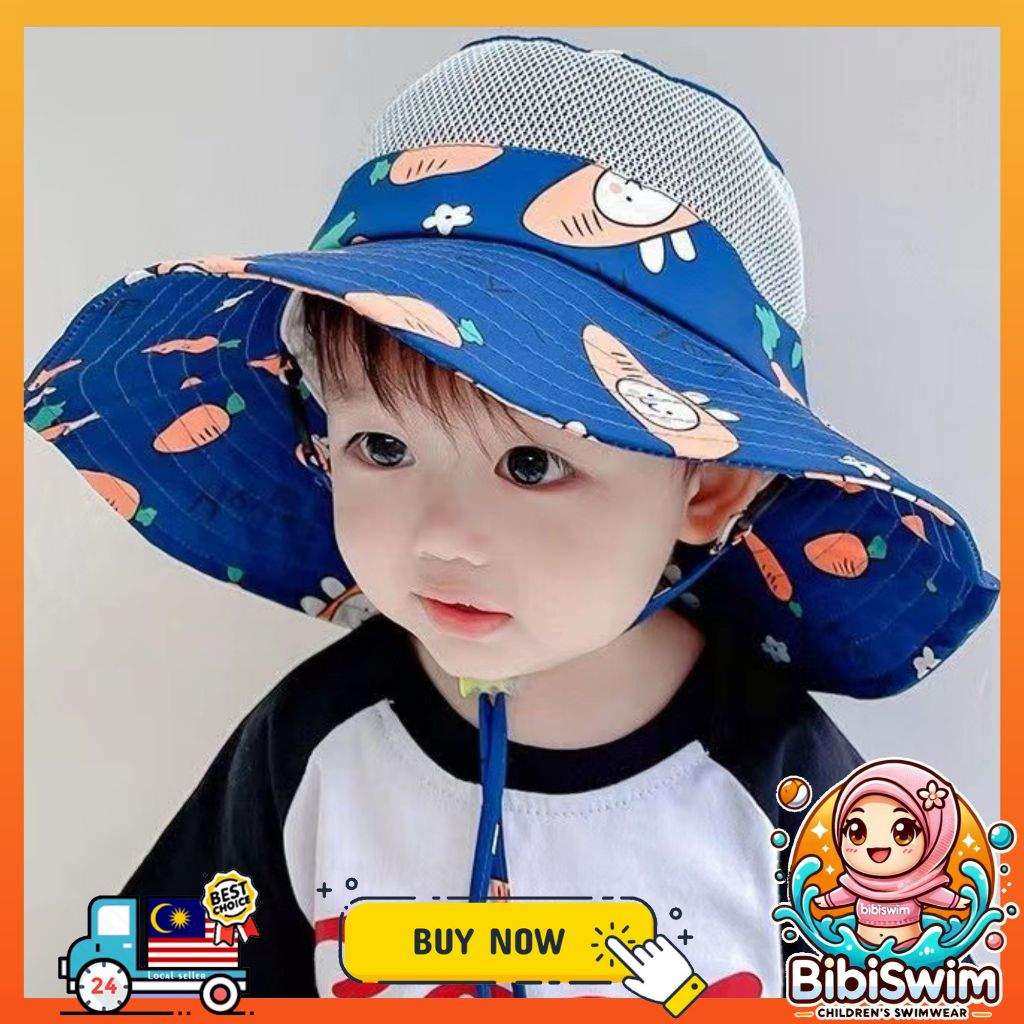 BIBISWIM Baby Bucket Hat Kids Sun Hat Boys Girls Outdoor Hat Sun Protection Cap Fisherman Beach Hat