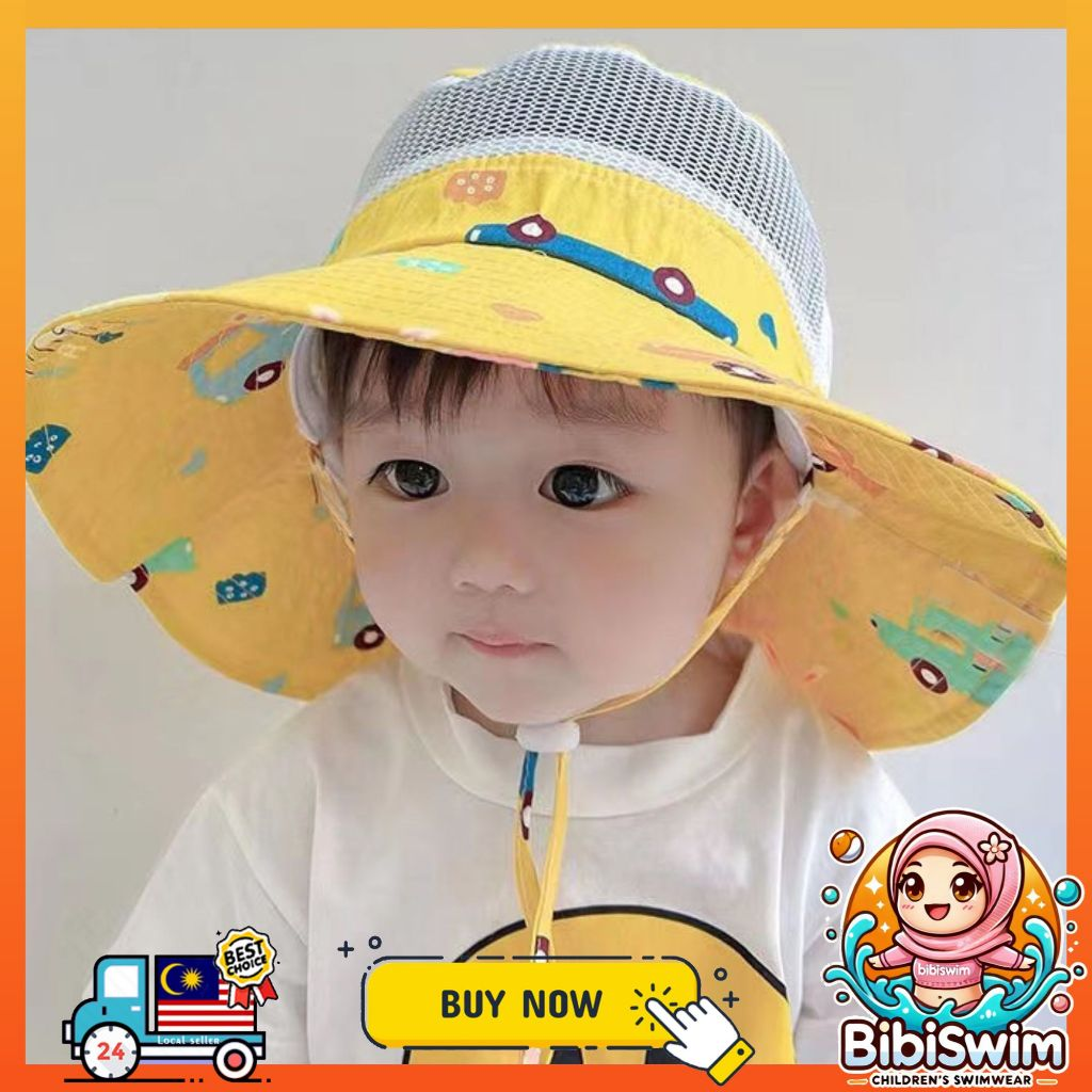 BIBISWIM Baby Bucket Hat Kids Sun Hat Boys Girls Outdoor Hat Sun Protection Cap Fisherman Beach Hat