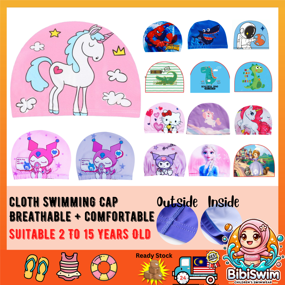 BIBISWIM Swimming Cap Kids Boy Girl Swim Cap Hat For Kid