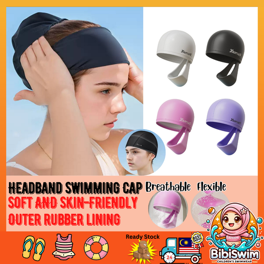BIBISWIM Swim Swimming Cap Headband Woman Adult PU Swimming Hat