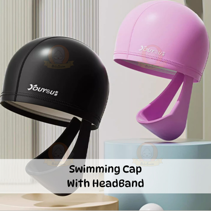 BIBISWIM Swim Swimming Cap Headband Woman Adult PU Swimming Hat