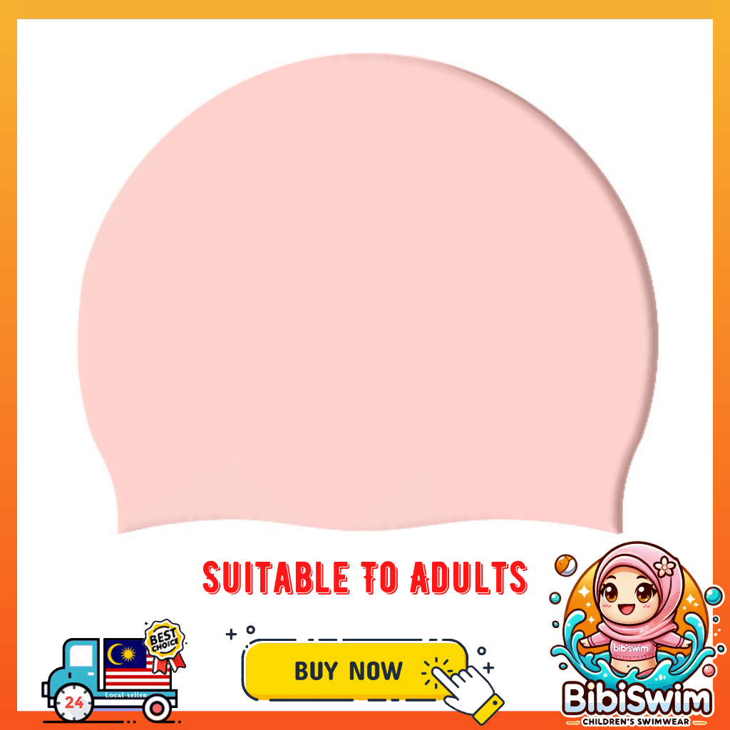 BIBISWIM Swimming Cap Swim Diving Caps For Adults Silicone Head Ear Protection Waterproof Sports Hat