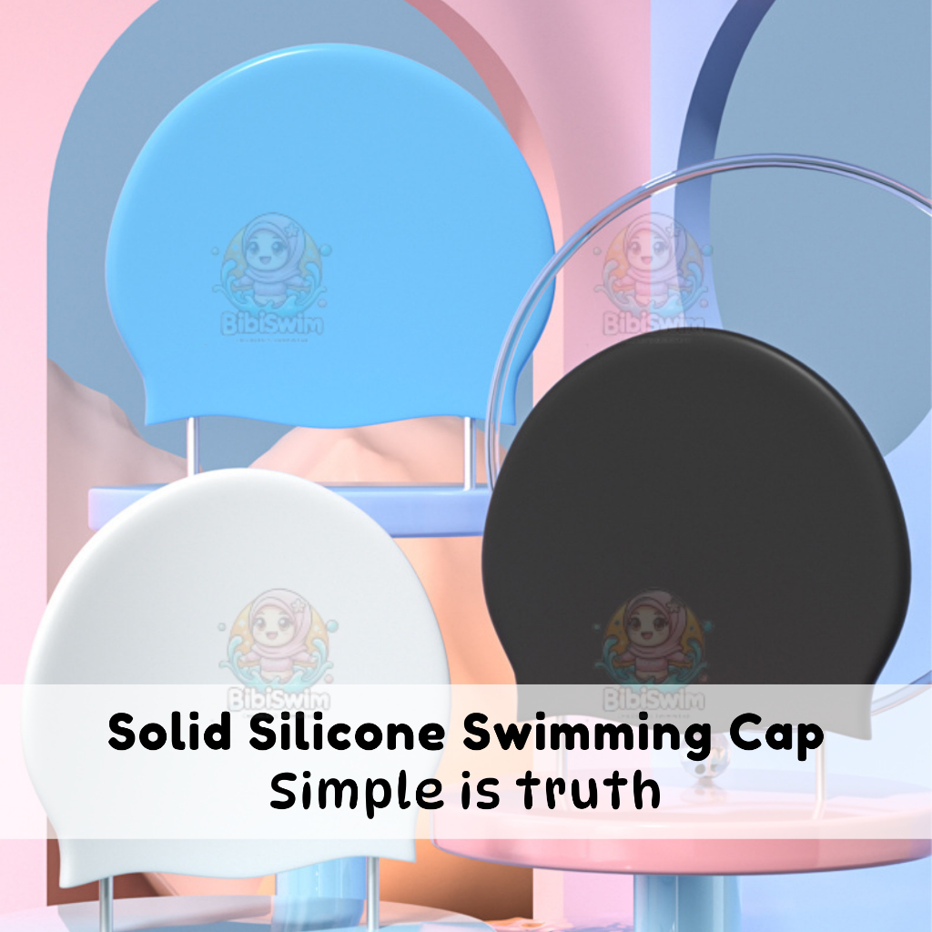 BIBISWIM Swimming Cap Swim Diving Caps For Adults Silicone Head Ear Protection Waterproof Sports Hat