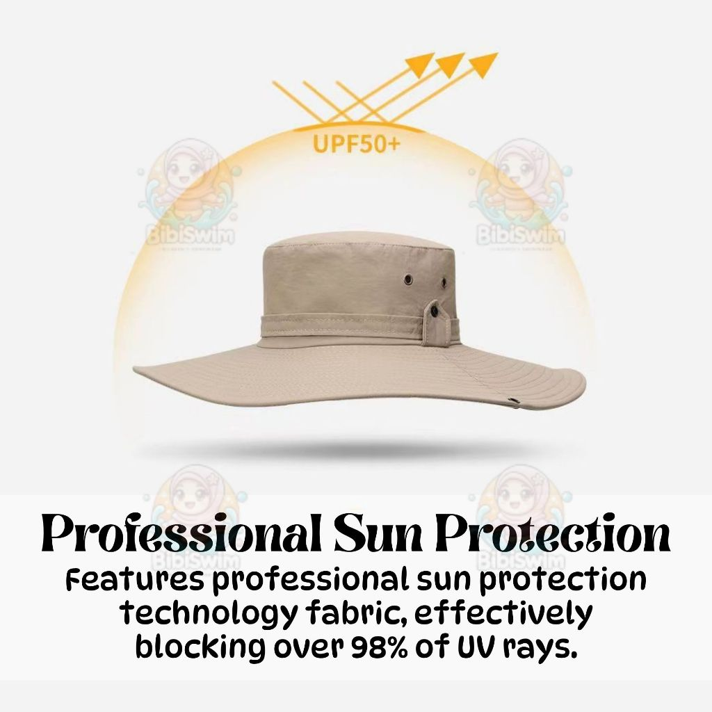 BIBISWIM Sun Hat Uv protection Windproof Hiking Hat Face Cover Waterproof Cap Fishing Camping Hats