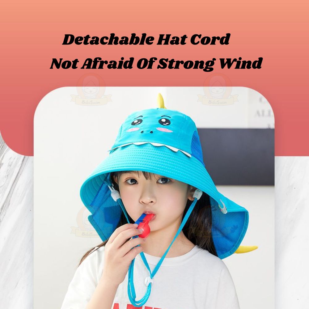 BIBISWIM Wide Brim Children Sun Hat Kids Beach Bucket Hat