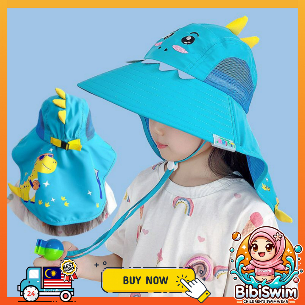 BIBISWIM Wide Brim Children Sun Hat Kids Beach Bucket Hat