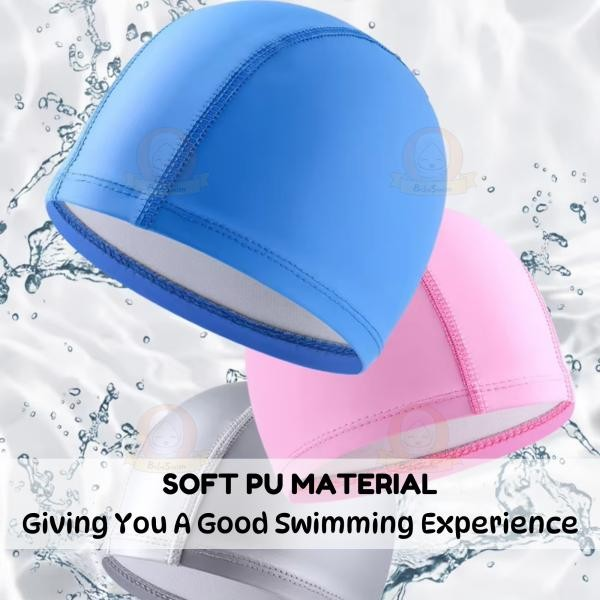 BIBISWIM Adult Swimming Cap Swim Cap Swimming Hat PU Waterproof Elasticity Topi Renang Dewasa 泳帽