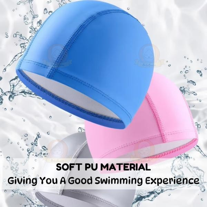 BIBISWIM Adult Swimming Cap Swim Cap Swimming Hat PU Waterproof Elasticity Topi Renang Dewasa 泳帽