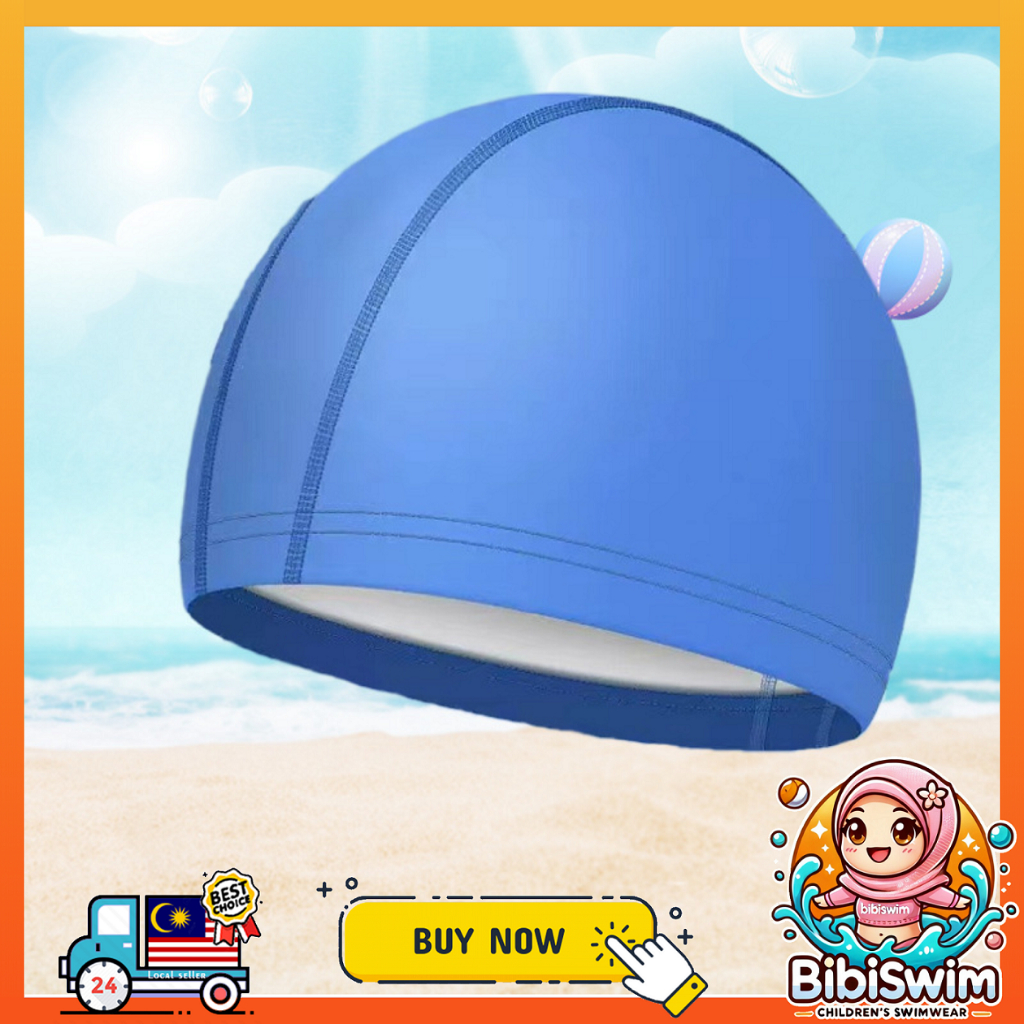 BIBISWIM Adult Swimming Cap Swim Cap Swimming Hat PU Waterproof Elasticity Topi Renang Dewasa 泳帽
