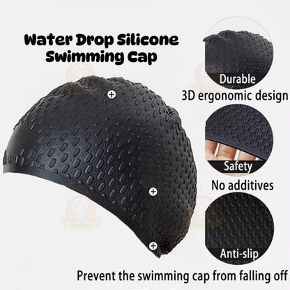 BIBISWIM Swimming Cap Swim Diving Caps For Adults Silicone Head Ear Protection Waterproof Sports Hat