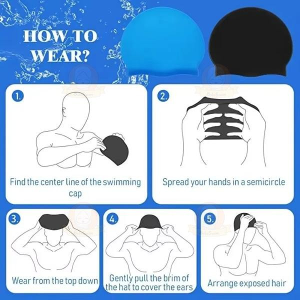 BIBISWIM Swimming Cap Swim Diving Caps For Adults Silicone Head Ear Protection Waterproof Sports Hat