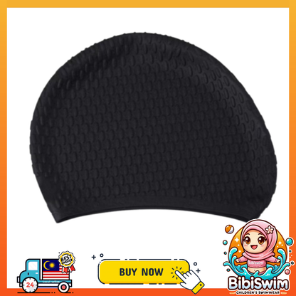 BIBISWIM Swimming Cap Swim Diving Caps For Adults Silicone Head Ear Protection Waterproof Sports Hat