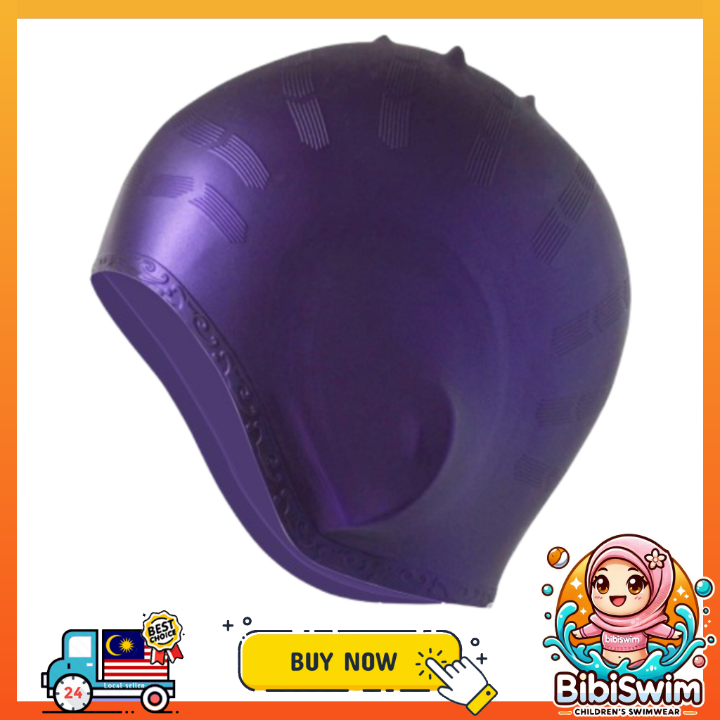 BIBISWIM Swimming Cap Swim Diving Caps For Adults Silicone Head Ear Protection Waterproof Sports Hat
