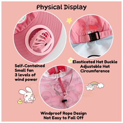 BIBISWIM Wide Brim Children Sun Hat Kids Bucket Hat Fan