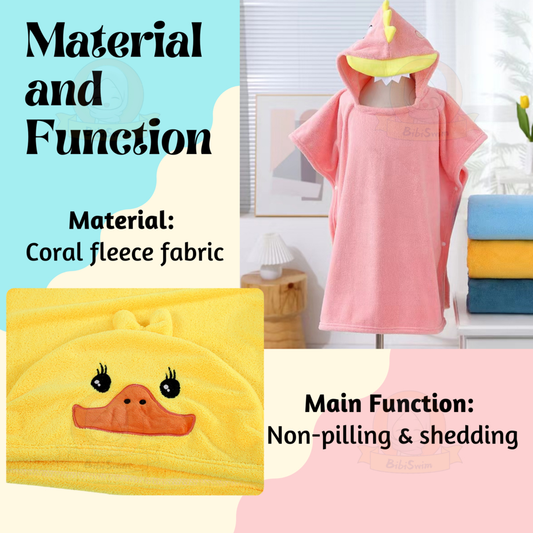BIBISWIM Baby Kids Bath Towel Children Hoodie Beach Towel Towels