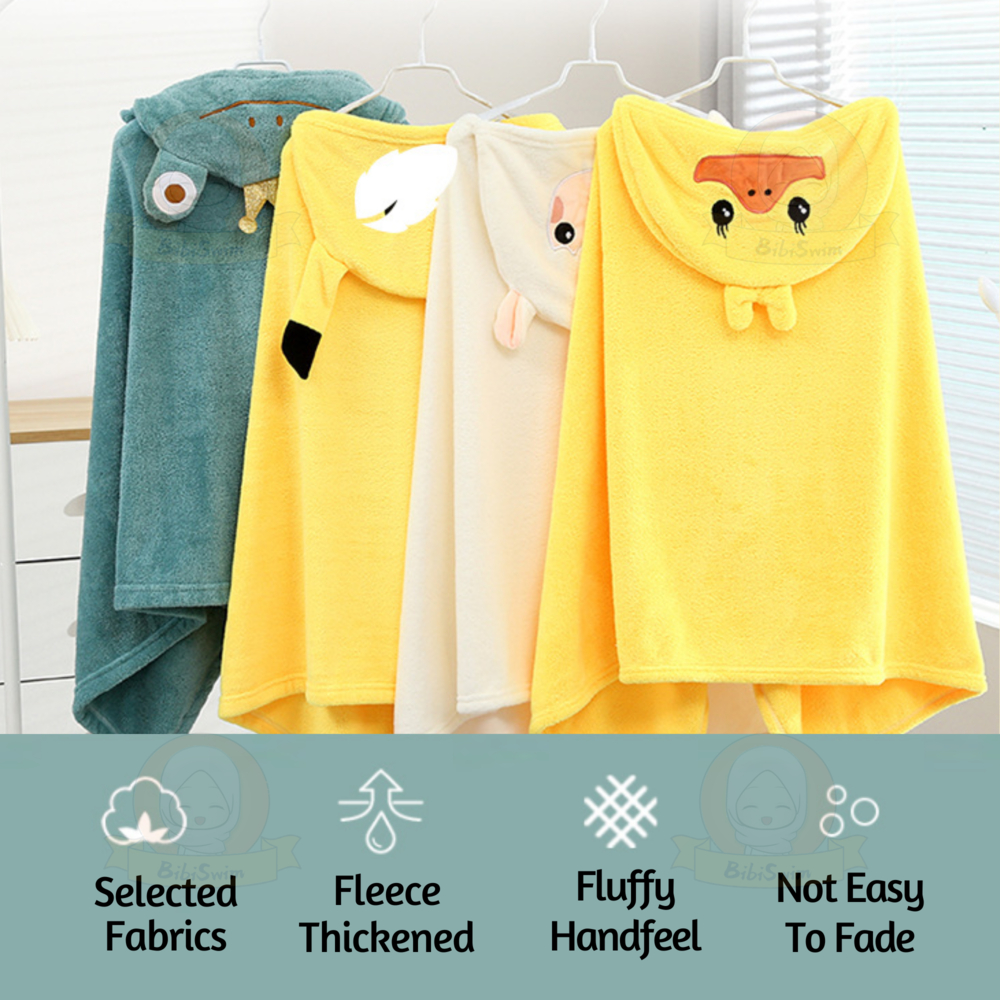 BIBISWIM Baby Kids Bath Towel Children Hoodie Beach Towel Towels