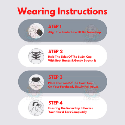 BIBISWIM Swimming Cap Kids Silicone Waterproof Water Sports