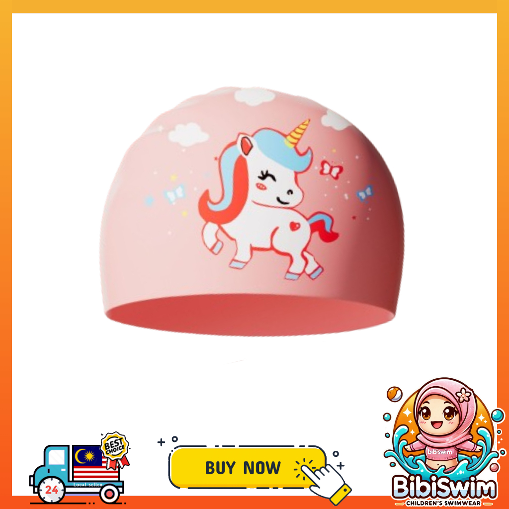 BIBISWIM Swimming Cap Kids Silicone Waterproof Water Sports
