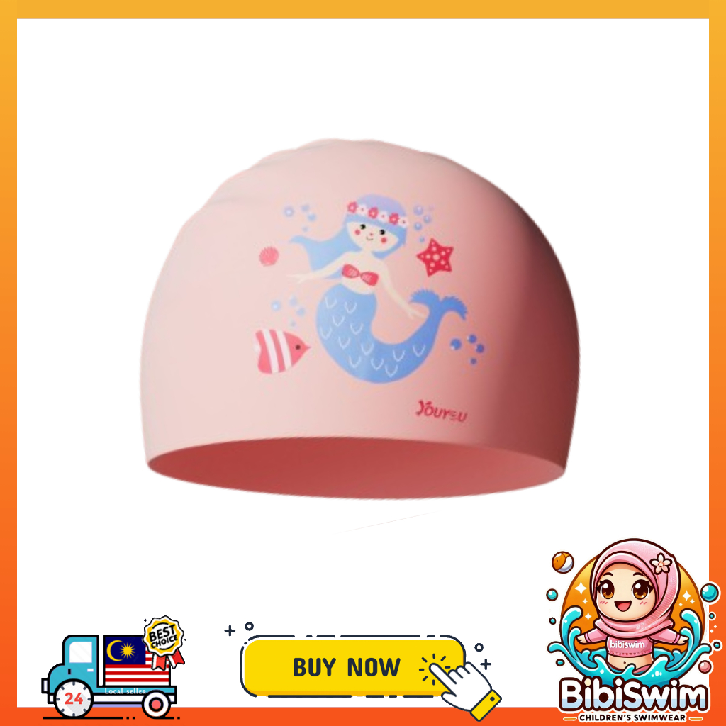 BIBISWIM Swimming Cap Kids Silicone Waterproof Water Sports