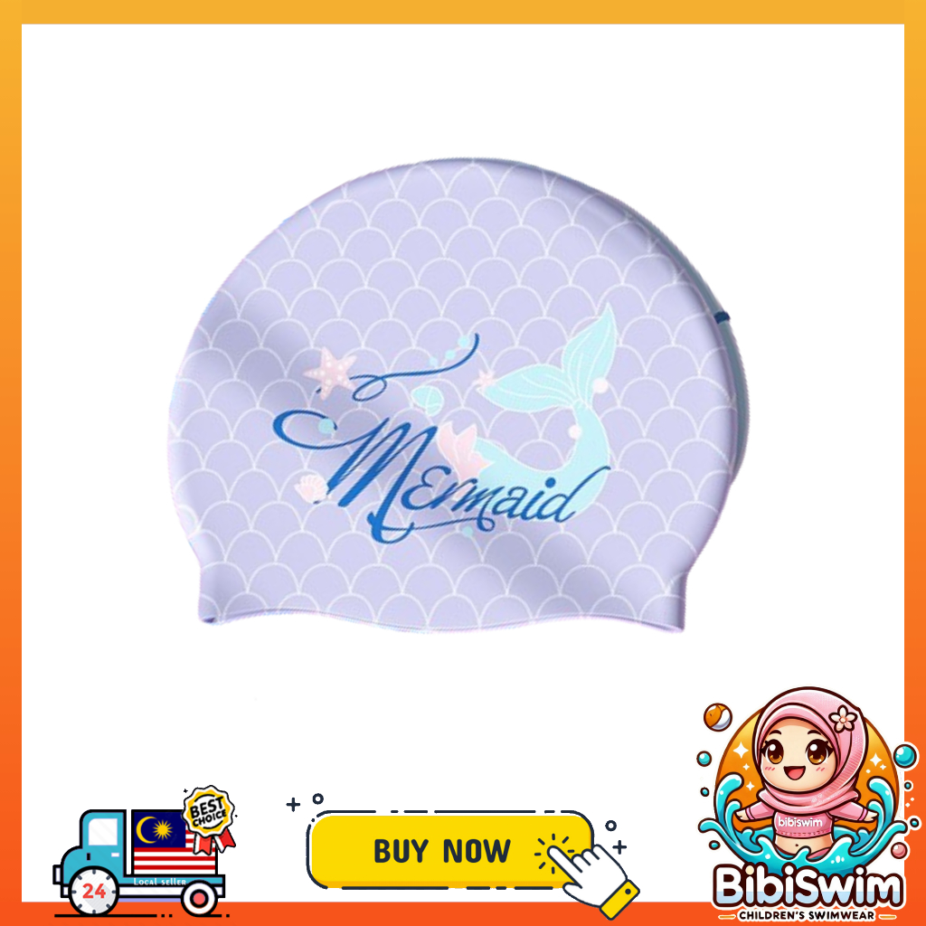 BIBISWIM Swimming Cap Kids Silicone Waterproof Water Sports