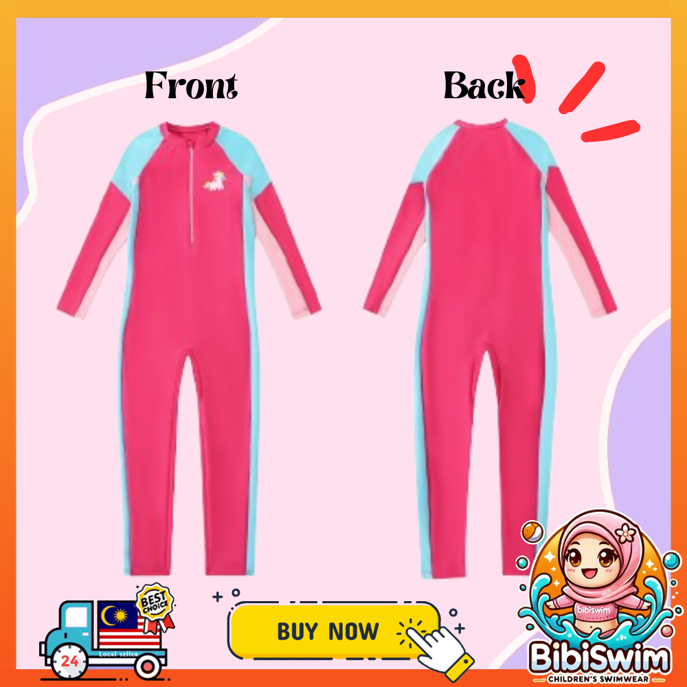 BIBISWIM Swimming Suit Kid Boy Girl Long Sleeved Sun Protection Swimsuit One Piece