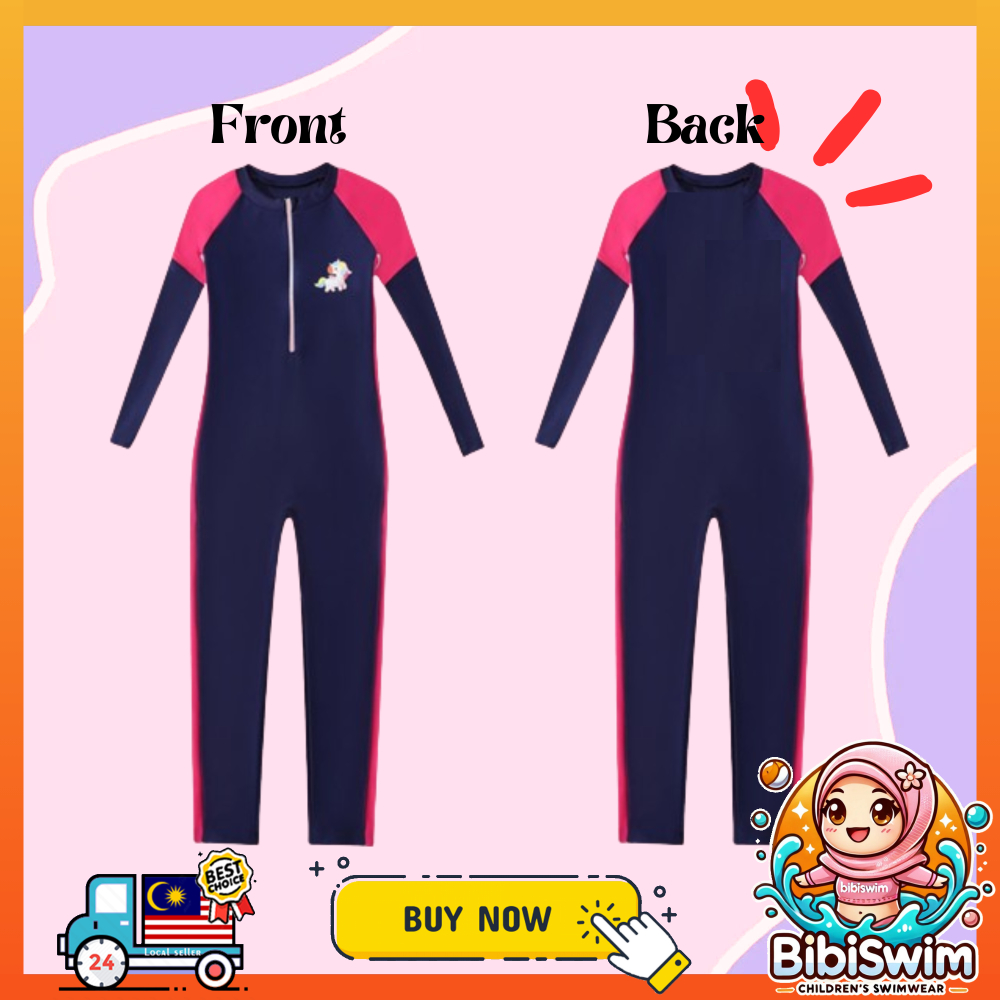 BIBISWIM Swimming Suit Kid Boy Girl Long Sleeved Sun Protection Swimsuit One Piece