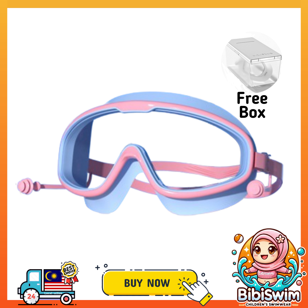 BIBISWIM Swimming goggle glass glasses with ear plug  kids
